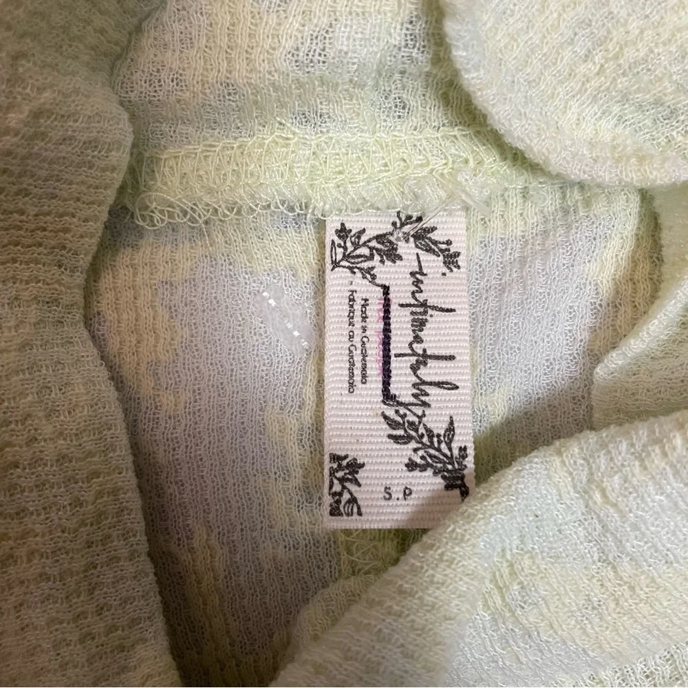 New Free People Light Green You and I Long Sleeve Turtleneck Top Size S